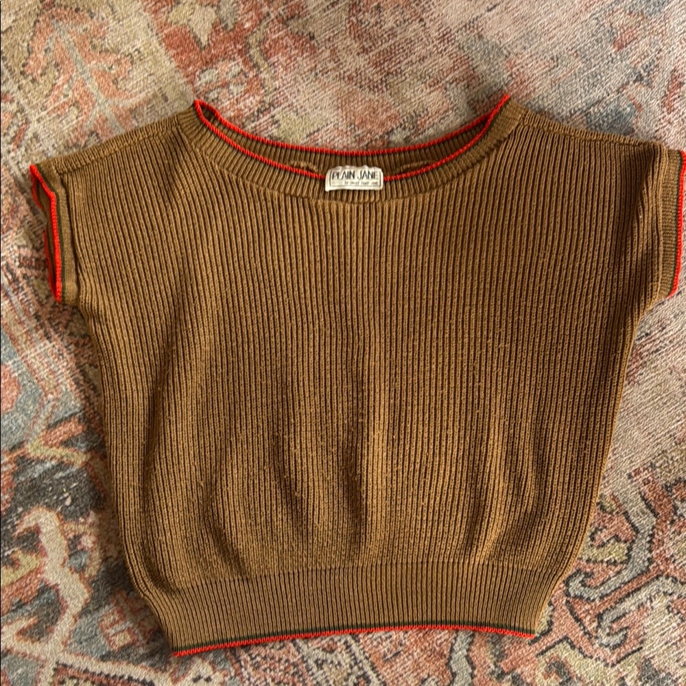 Vintage Plain Jane brand Brown Sweater vest
